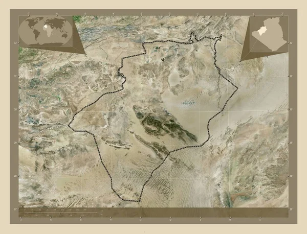 Бекхар Провінція Алжир Супутникова Карта Високої Роздільної Здатності Кутові Допоміжні — стокове фото