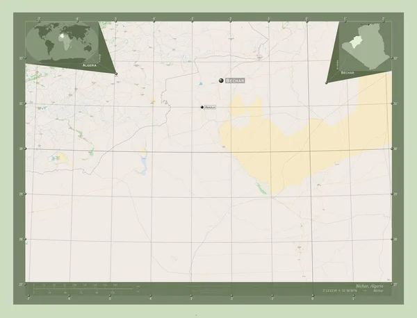 Бекхар Провінція Алжир Відкрита Карта Вулиць Місця Розташування Назви Великих — стокове фото