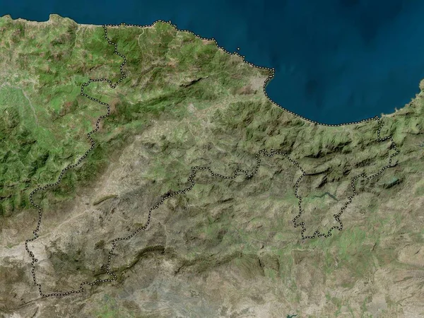Bejaia Província Argélia Mapa Satélite Alta Resolução — Fotografia de Stock