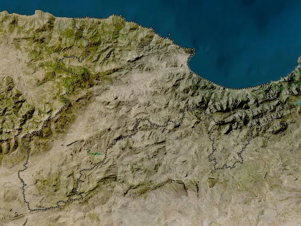 Bejaia Província Argélia Mapa Satélite Baixa Resolução — Fotografia de Stock