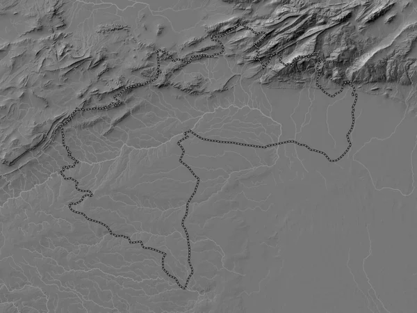 Biskra Provincia Argelia Mapa Elevación Bilevel Con Lagos Ríos —  Fotos de Stock