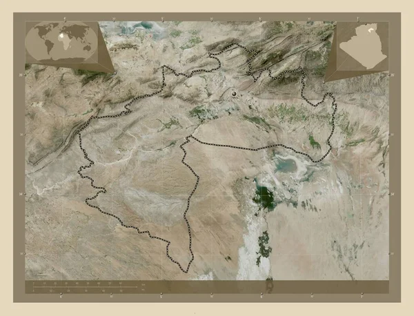 Biskra Cezayir Vilayeti Yüksek Çözünürlüklü Uydu Köşedeki Yedek Konum Haritaları — Stok fotoğraf