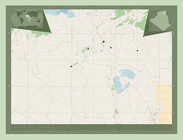 Biskra Provincia Argelia Open Street Map Ubicaciones Las Principales Ciudades — Foto de Stock