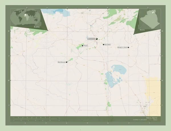 Бискра Провинция Алжир Карта Улиц Места Названия Крупных Городов Области — стоковое фото