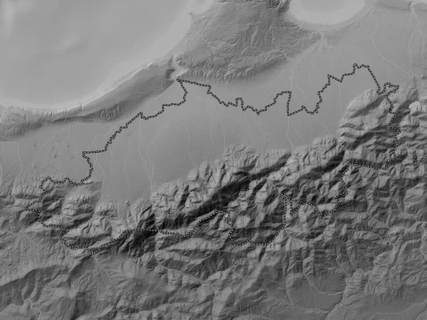 Blida Provincie Alžírsko Výškové Mapy Stupních Šedi Jezery Řekami — Stock fotografie