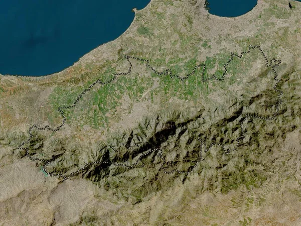 Blida Provincia Argelia Mapa Satelital Baja Resolución — Foto de Stock