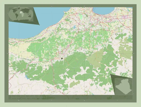 Blida Provincia Algeria Mappa Stradale Aperta Mappa Della Posizione Ausiliaria — Foto Stock