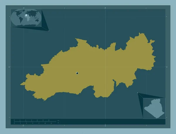 Blida Provincia Algeria Forma Tinta Unita Mappa Della Posizione Ausiliaria — Foto Stock