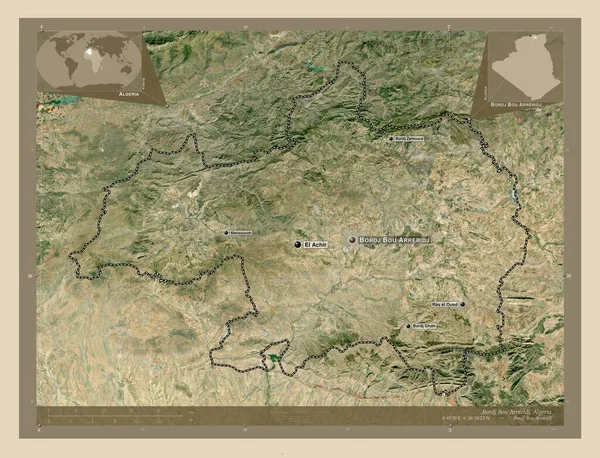 Bordj Bou Arreridj Prowincja Algieria Mapa Satelity Wysokiej Rozdzielczości Lokalizacje — Zdjęcie stockowe