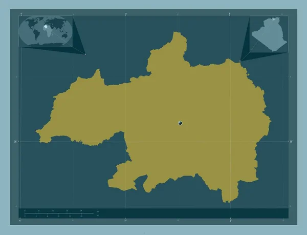 Bordj Bou Arreridj Provincie Algerije Stevige Kleurvorm Hulplocatiekaarten Hoek — Stockfoto