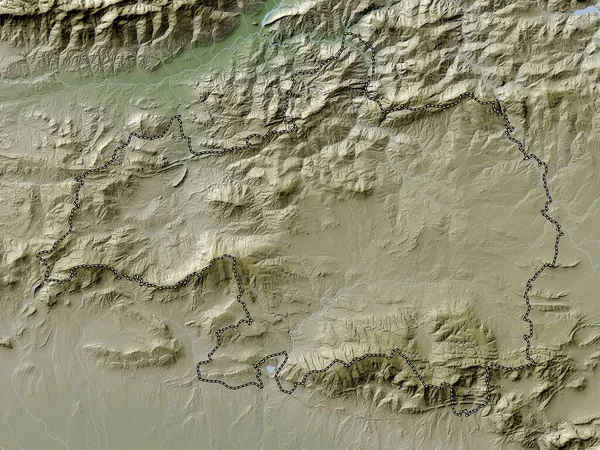 Bordj Bou Arreridj Επαρχία Αλγερίας Υψόμετρο Χάρτη Χρωματισμένο Wiki Στυλ — Φωτογραφία Αρχείου