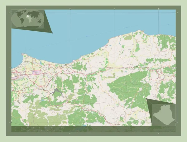 Boumerdes Provincia Algeria Mappa Stradale Aperta Mappa Della Posizione Ausiliaria — Foto Stock