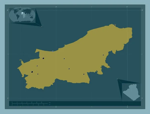 Boumerdes Provincia Algeria Forma Tinta Unita Località Delle Principali Città — Foto Stock