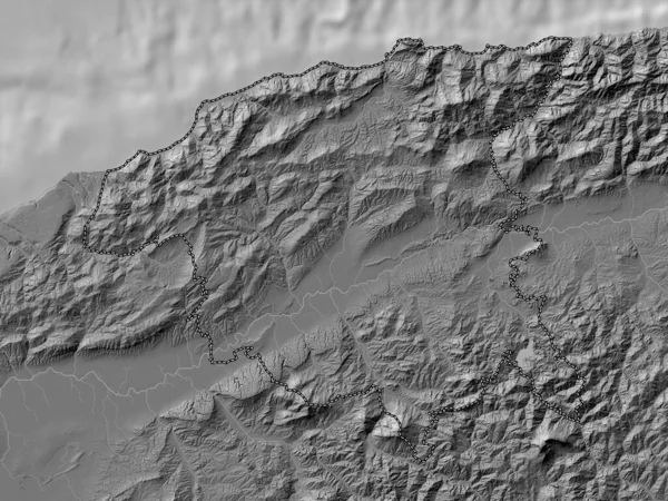 Chlef Province Algeria Bilevel Elevation Map Lakes Rivers — Stock Photo, Image