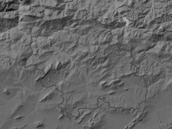 Constantine Province Algeria Grayscale Elevation Map Lakes Rivers — Stock Photo, Image