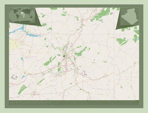 Constantijn Provincie Algerije Open Plattegrond Hulplocatiekaarten Hoek — Stockfoto