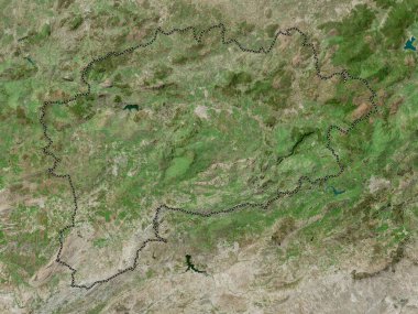 Guelma, Cezayir vilayeti. Yüksek çözünürlüklü uydu haritası