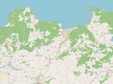 Skikda, Cezayir vilayeti. Açık Sokak Haritası