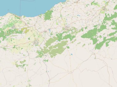 Tlemcen, Cezayir vilayeti. Açık Sokak Haritası