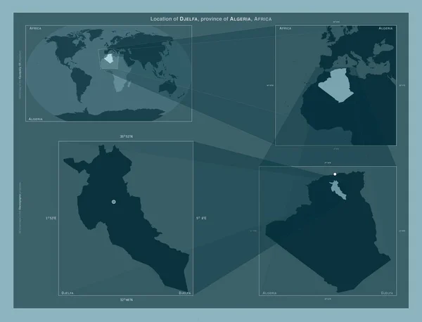 Djelfa Provincia Argelia Diagrama Que Muestra Ubicación Región Mapas Gran —  Fotos de Stock
