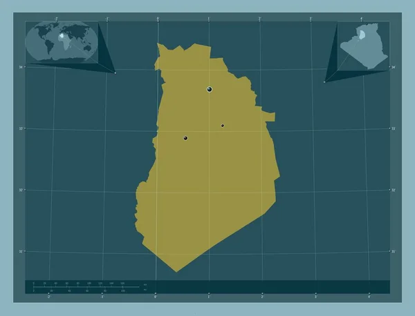 Bayadh Provinsen Algeriet Fast Färgform Platser För Större Städer Regionen — Stockfoto