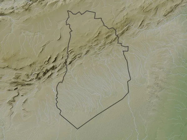Bayadh Επαρχία Της Αλγερίας Υψόμετρο Χάρτη Χρωματισμένο Wiki Στυλ Λίμνες — Φωτογραφία Αρχείου