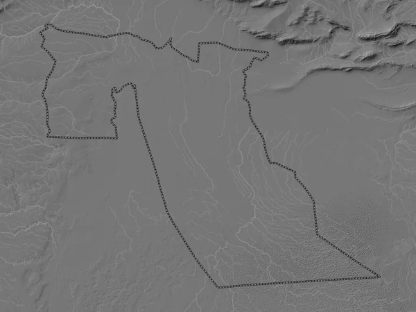 Oued Prowincja Algierii Dwupoziomowa Mapa Wysokości Jeziorami Rzekami — Zdjęcie stockowe