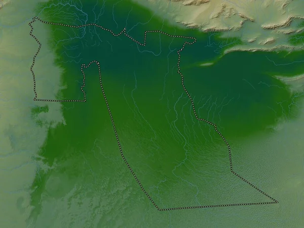 Oued Provincie Alžírsko Barevná Mapa Jezery Řekami — Stock fotografie