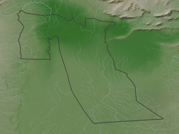 Oued Provincia Argelia Mapa Elevación Coloreado Estilo Wiki Con Lagos —  Fotos de Stock