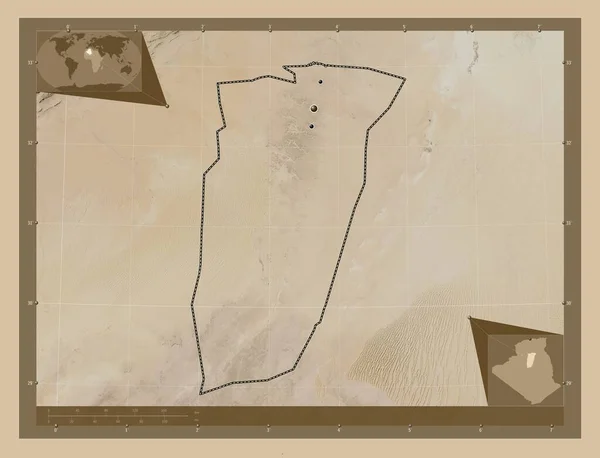 Ghardaia Επαρχία Της Αλγερίας Δορυφορικός Χάρτης Χαμηλής Ανάλυσης Τοποθεσίες Μεγάλων — Φωτογραφία Αρχείου