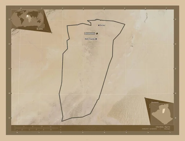 Ghardaia Провінція Алжир Супутникова Карта Низькою Роздільною Здатністю Місця Розташування — стокове фото