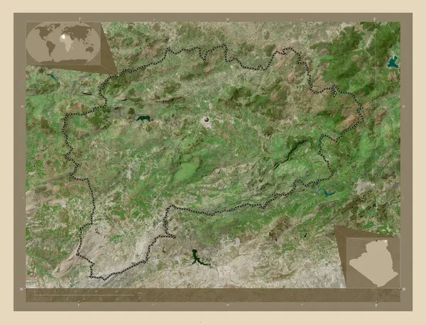 Guelma Province Algeria High Resolution Satellite Map Corner Auxiliary Location — Stock Photo, Image