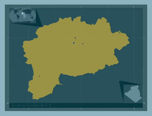 Guelma Prowincja Algierii Solidny Kształt Koloru Lokalizacje Dużych Miast Regionu — Zdjęcie stockowe