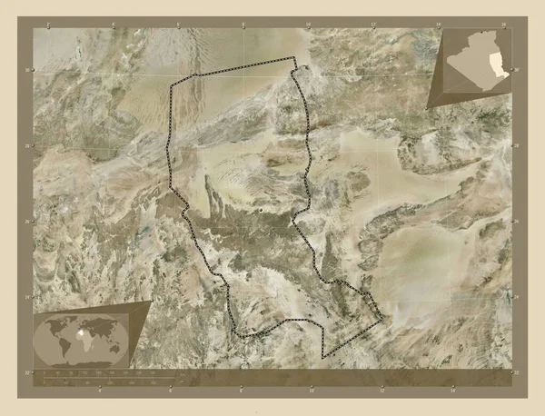 Illizi Провінція Алжир Супутникова Карта Високої Роздільної Здатності Кутові Допоміжні — стокове фото