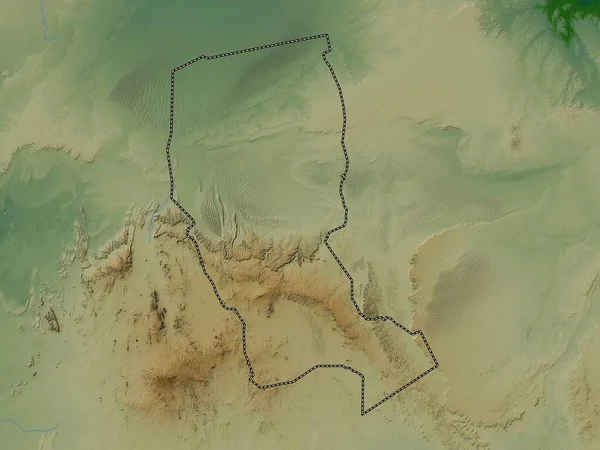 Illizi Província Argélia Mapa Elevação Colorido Com Lagos Rios — Fotografia de Stock