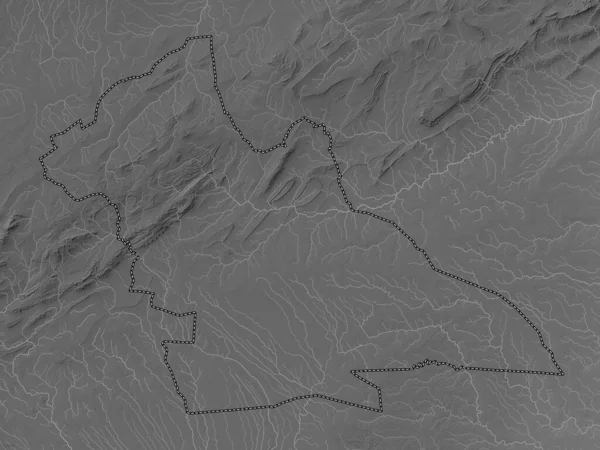 Лагуат Провинция Алжир Карта Высот Оттенках Серого Озерами Реками — стоковое фото
