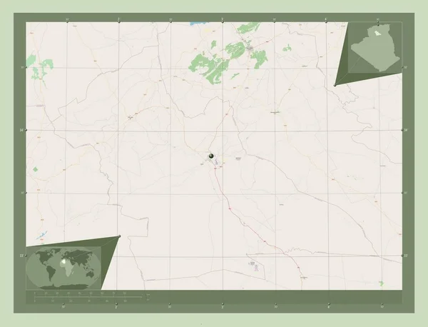 Laghouat Província Argélia Abrir Mapa Rua Mapa Localização Auxiliar Canto — Fotografia de Stock