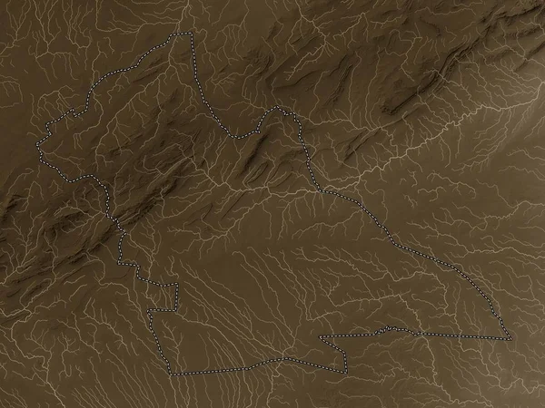 Laghouat Prowincja Algierii Mapa Wzniesień Kolorowe Sepia Dźwięki Jeziorami Rzekami — Zdjęcie stockowe