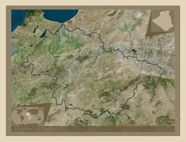 Mascara Provinsen Algeriet Högupplöst Satellitkarta Hjälpkartor För Hörnen — Stockfoto