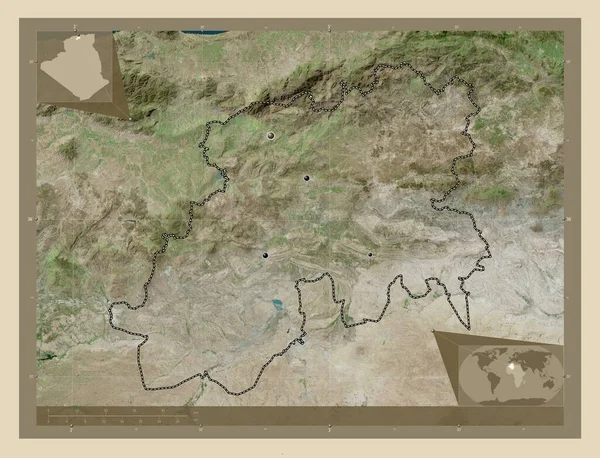 Medea Provincie Algerije Satellietkaart Met Hoge Resolutie Locaties Van Grote — Stockfoto