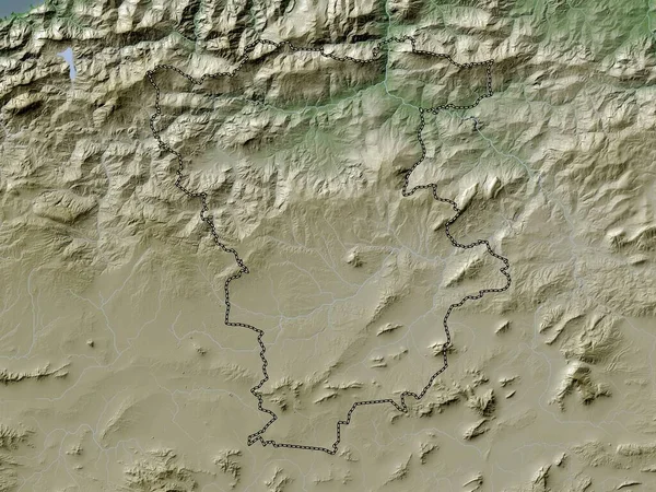 Mila Provincia Argelia Mapa Elevación Coloreado Estilo Wiki Con Lagos — Foto de Stock