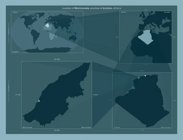 Mostaganem Провінція Алжир Діаграма Показує Розташування Регіону Мапах Великого Масштабу — стокове фото