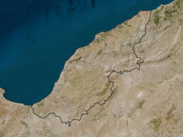 Mostaganem Provincia Argelia Mapa Satelital Baja Resolución — Foto de Stock