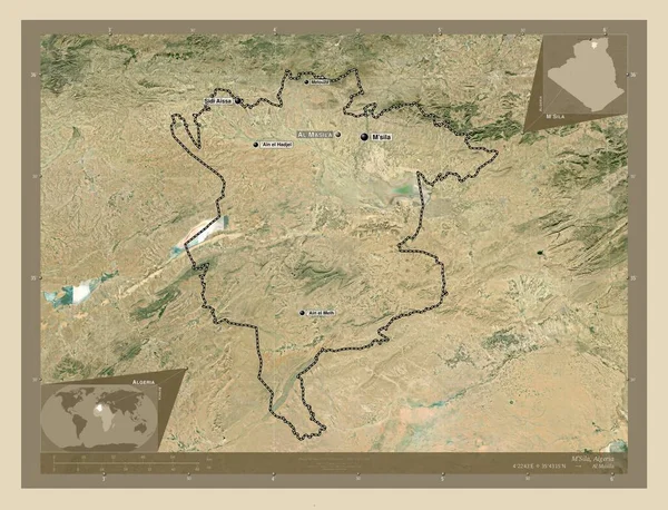 Sila Provincia Algeria Mappa Satellitare Alta Risoluzione Località Nomi Delle — Foto Stock