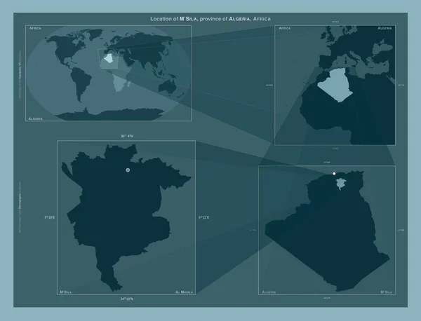 Sila Provincia Argelia Diagrama Que Muestra Ubicación Región Mapas Gran — Foto de Stock