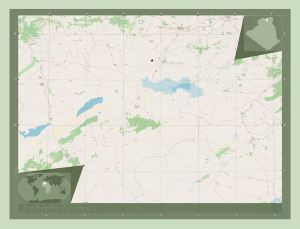 Sila 阿尔及利亚省 开放街道地图 角辅助位置图 — 图库照片