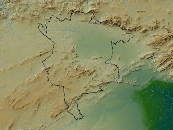 Sila Province Algeria Colored Elevation Map Lakes Rivers — Stock Photo, Image