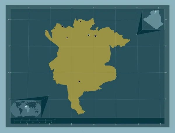 Sila Provincie Algerije Stevige Kleurvorm Locaties Van Grote Steden Van — Stockfoto