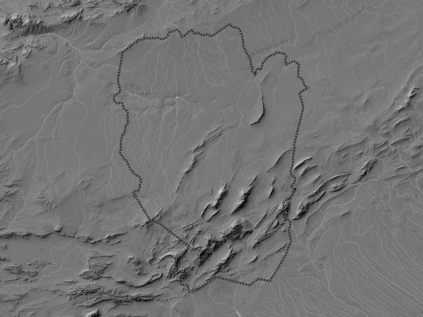 Naama Prowincja Algierii Dwupoziomowa Mapa Wysokości Jeziorami Rzekami — Zdjęcie stockowe