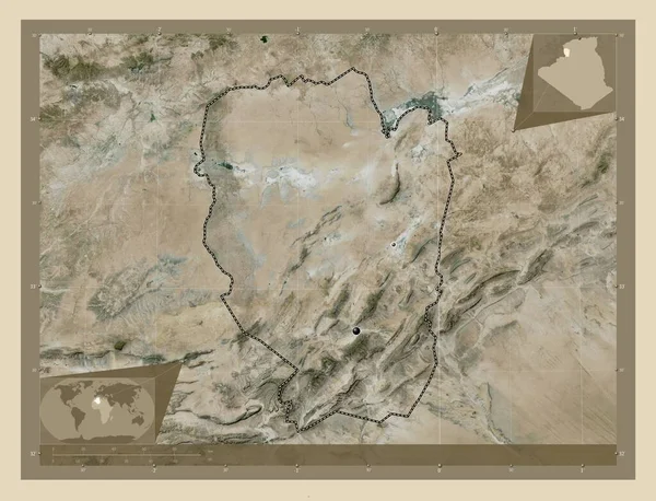 Naama Provincie Algerije Satellietkaart Met Hoge Resolutie Locaties Van Grote — Stockfoto